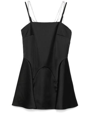 Gcds Satin Mini Dress - Black