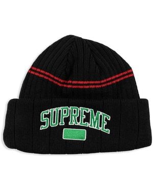 Supreme Logo-Embroidered Beanie - Black