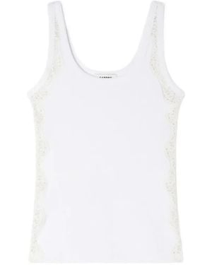 Sandro Lace-Trim Tank Top - White