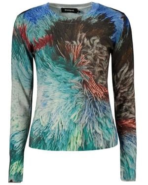 Desigual X M. C. Lacroix Graphic-Print Linen Sweater - Blue