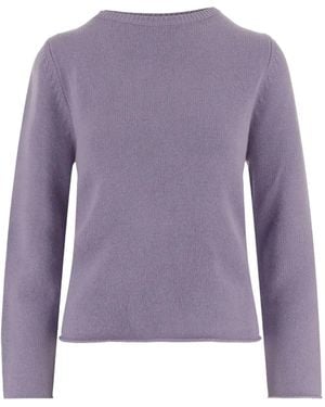 Allude Crew Neck Long-Sleeve Sweater - Purple