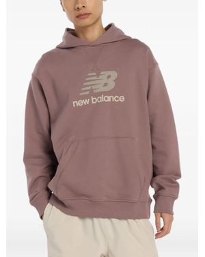 New Balance Logo-Print Hoodie - Purple