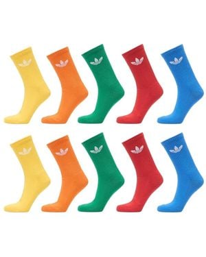adidas Trefoil Crew Socks (Set Of Ten) - Blue