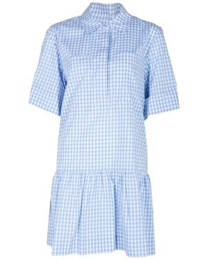 Jonathan Simkhai Crissy Mini-Jurk Met Gingham Ruit - Blauw