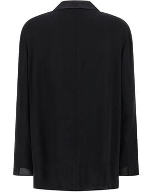 Alberta Ferretti Shawl-Lapel Silk Blazer - Black