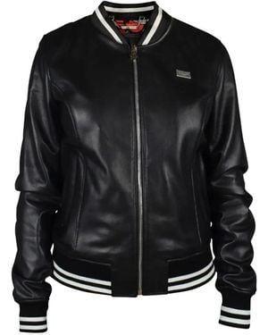 Philipp Plein Elasticated Trim Bomber Jacket - Black