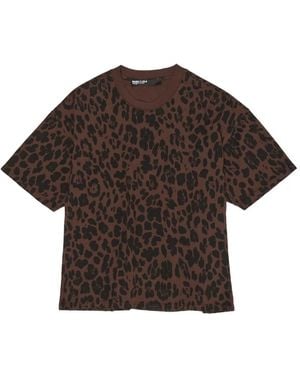 Bimba Y Lola Leopard-Print T-Shirt - Brown