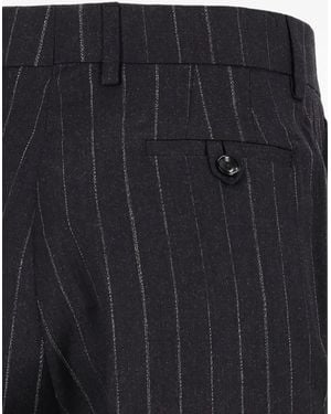 Latorre Pinstripe-Pattern Straight-Leg Pants - Black