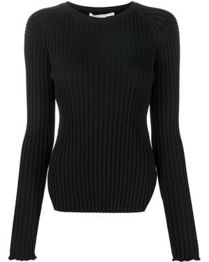 Stella McCartney Rib-Knit Long-Sleeve Top - Black