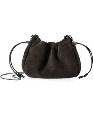 Brunello Cucinelli Bolso De Hombro Mellow De Ante - Negro