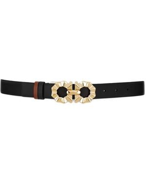Ferragamo Reversible Gancini Belt - White