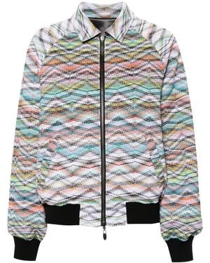 Missoni Zigzag-Woven Reversible Bomber Jacket - Grey