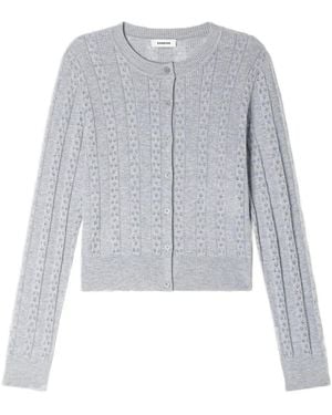 Sandro Buttoned Knitted Cardigan - Grey