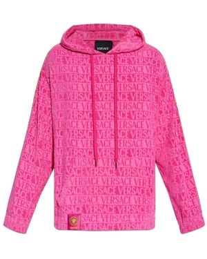 Versace Sudadera corta con capucha y logo - Rosa
