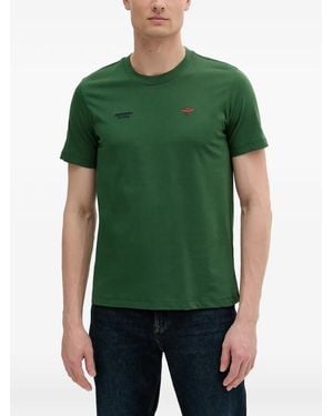 Aeronautica Militare Embroidered-Logo T-Shirt - Green
