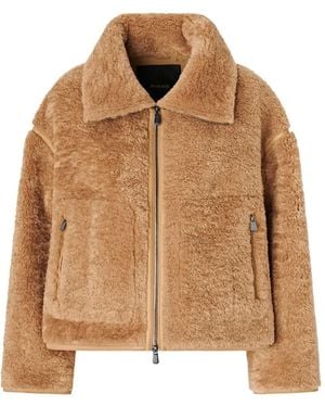Pinko Faux-Shearling Zip-Up Jacket - Brown