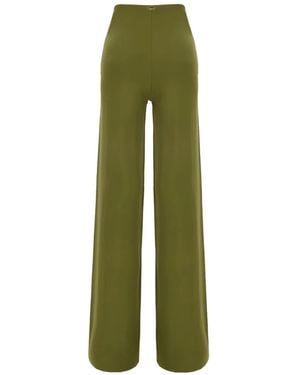 MAISON ANANA Logo-Plaque Palazzo Trousers - Green