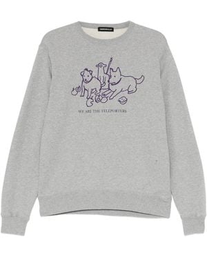 Undercover Graphic-Print Cotton Sweatshirt - Grey