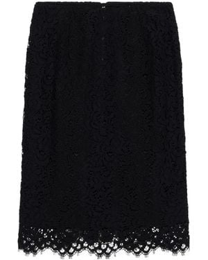 Blumarine Lace-Embellished Pencil Skirt - Black