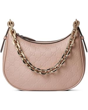 Gucci Gg Emblem-Embossed Shoulder Bag - Pink