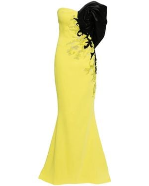 Saiid Kobeisy One-Shoulder Embroidered Gown - Yellow