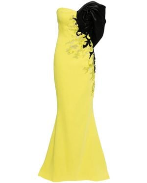 Saiid Kobeisy Vestido De Fiesta Bordado Con Hombro Descubierto - Amarillo