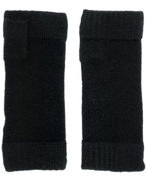 N.Peal Cashmere Finger-Less Knitted Gloves - Black