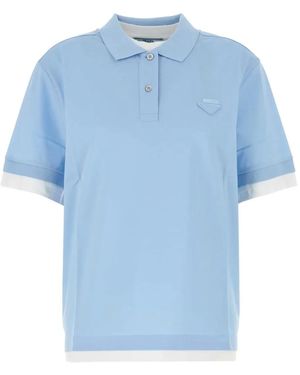 Prada Poloshirt aus Piqué - Blau