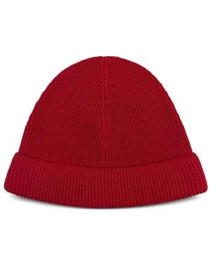 Loro Piana Sloop Ribbed Beanie Hat - Red