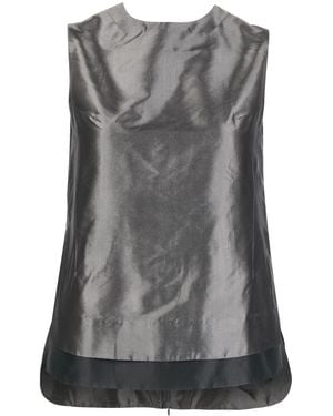Shiatzy Chen Contrasting-Trim Detail Blouse - Gray