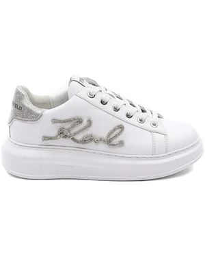 KARL LAGERFELD Kapri Signia Rhinestone Trainers - White