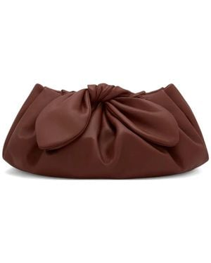 Oscar de la Renta Leather Clutch Bag - Brown