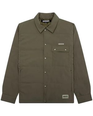 Neighborhood Embroidered-Logo Shirt Jacket - Green