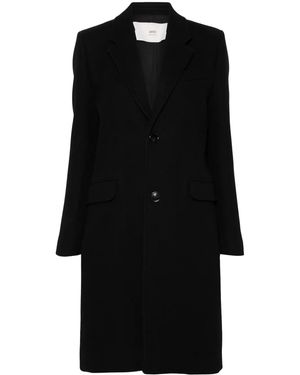 Ami Paris Abrigo Liso - Negro