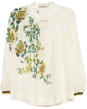 ALÉMAIS Phyllis Floral-Print Blouse - White