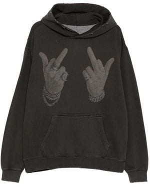 WARMAN Sudadera Con Capucha Y Motivo Gráfico - Negro