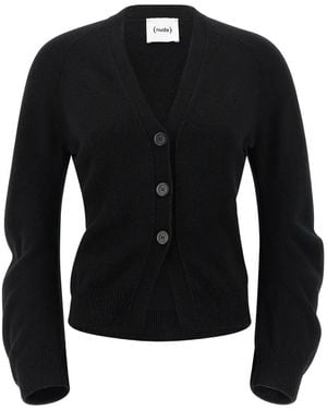 Nude Long-sleeves Button Cardigan - ブラック