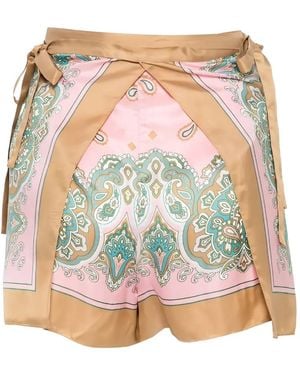 Pinko Paisley Tie-Fastening Shorts - Pink