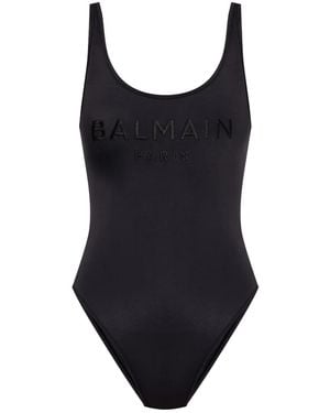 Balmain ロゴ ワンピース水着 - ブラック
