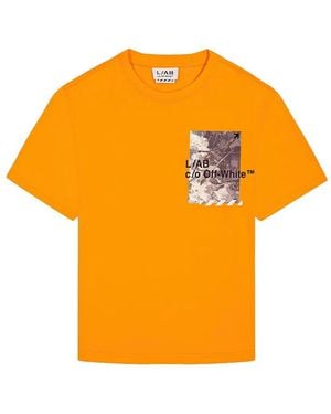 LAB C.O. OFF WHITE Graphic-Print T-Shirt - Orange