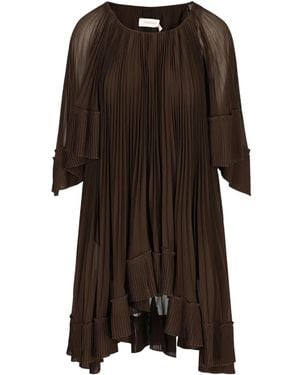 Zimmermann Pleated Cape Mini Dress - ブラウン