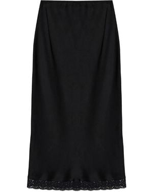 Victoria Beckham レーストリム ペンシルスカート - ブラック