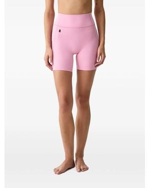 On Shoes Studio High-Waisted Logo-Patch Shorts - Pink