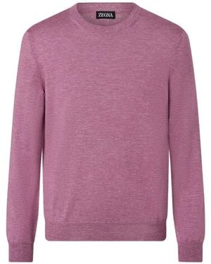 ZEGNA Crew-Neck Sweater - Purple