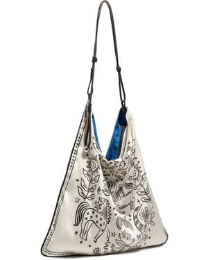 Bimba Y Lola Mixed-Print Tote Bag - White