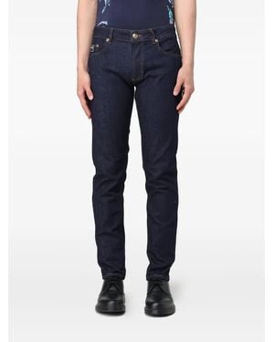 Versace Jeans Couture Logo-Patch Five-Pocket Jeans - Blue