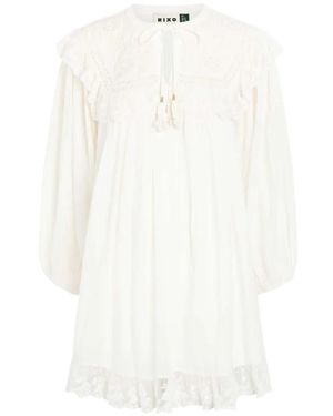 RIXO London Inez Katoenen Mini-Jurk - Wit