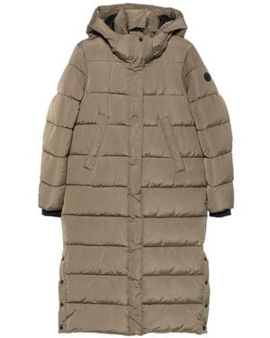 SERGIO MORETTI FIRENZE Zip-Up Hooded Puffer Coat - Natural