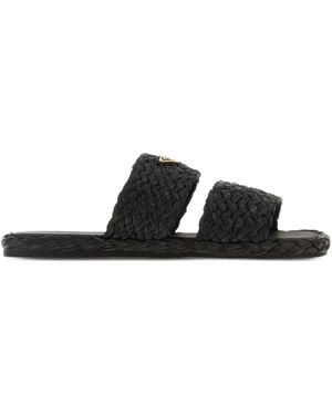 Prada Slippers Intrecciate - Nero