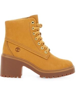 Timberland Lace-Up Logo-Debossed Ankle Boots - Brown